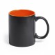 Mug noir avec votre logo, Couleur : Orange
