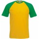 T-SHIRT BASEBALL VALUEWEIGHT, Couleur : Sunflower / Kelly, Taille : 3XL