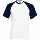 T-SHIRT BASEBALL VALUEWEIGHT, Couleur : White / Deep Navy, Taille : 3XL