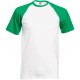 T-SHIRT BASEBALL VALUEWEIGHT, Couleur : White / Kelly Green, Taille : 3XL
