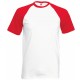 T-SHIRT BASEBALL VALUEWEIGHT, Couleur : White / Red, Taille : 3XL