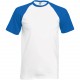 T-SHIRT BASEBALL VALUEWEIGHT, Couleur : White / Royal Blue, Taille : 3XL